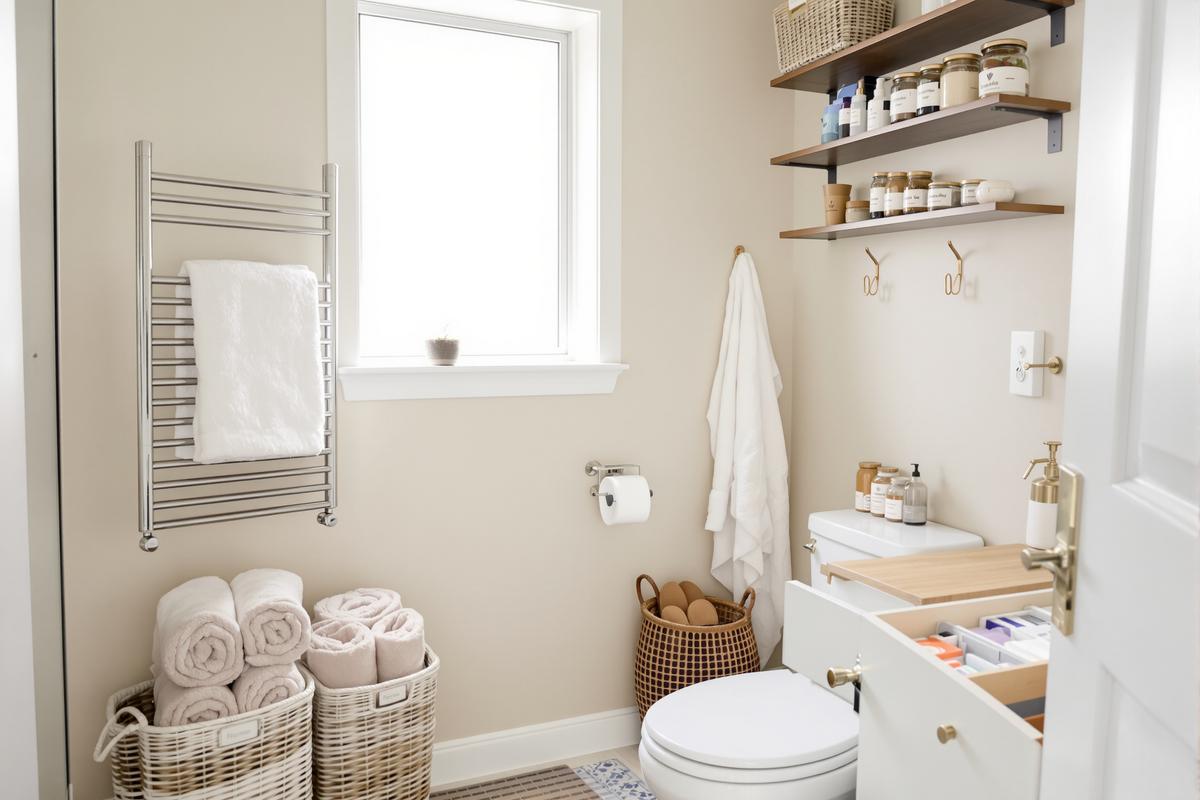 Seven bathroom organisation tips to survive the winter clutter